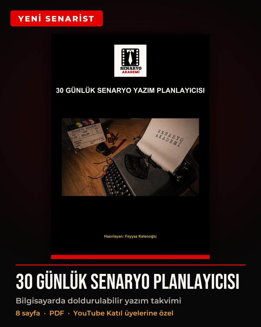 30 Günlük Senaryo Yazım Planlayıcısı kapağı