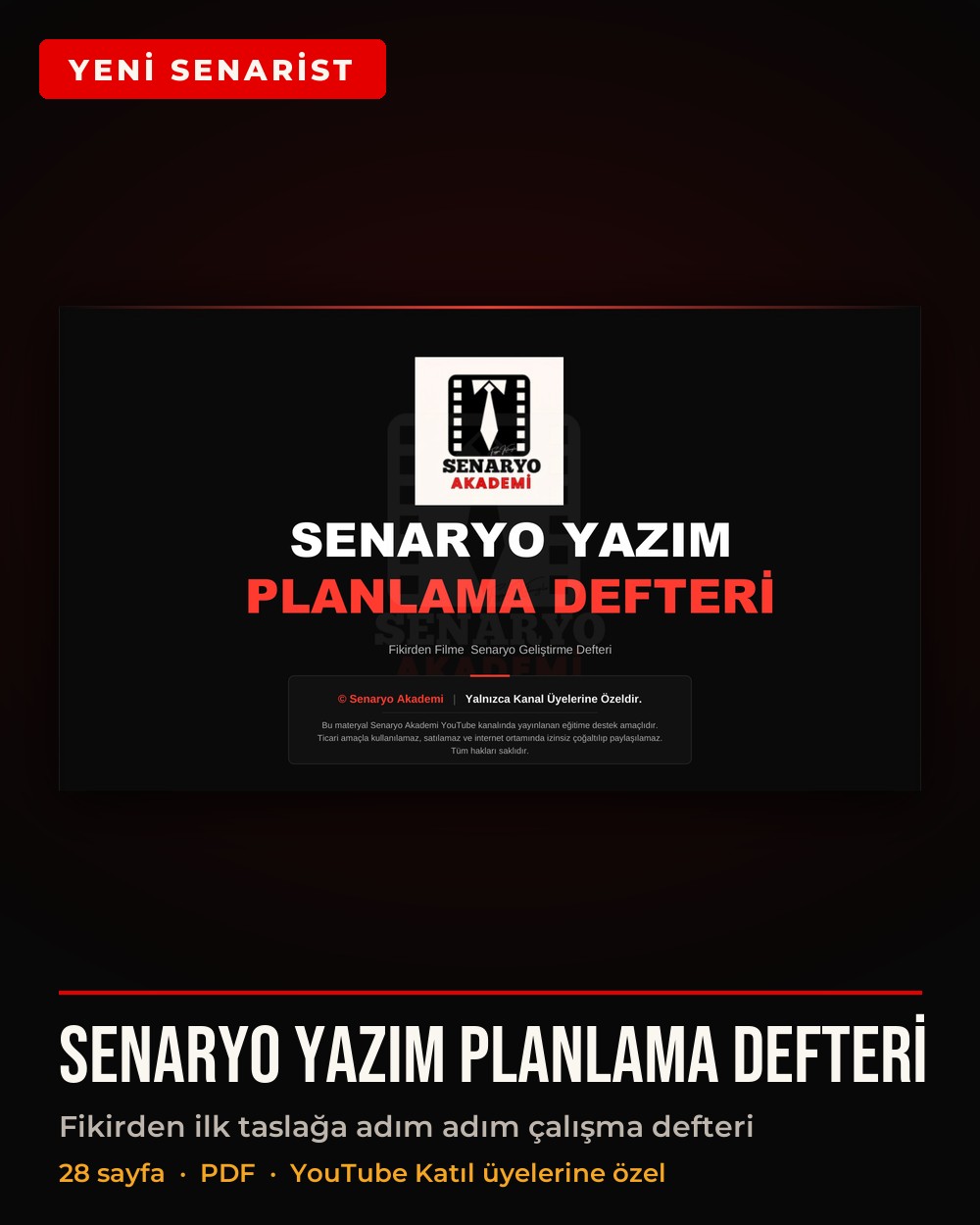 Senaryo Yazım Planlama Defteri kapağı